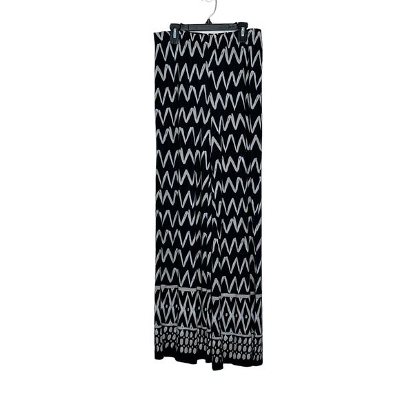 Chico’s black gray print wide legs pull on pants size 0 - XS - Picture 1 of 9